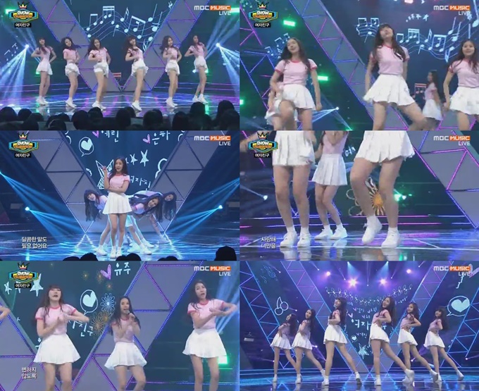 여자친구가 유리구슬 무대를 꾸미고 있다. /MBC 뮤직 쇼 챔피언 방송 캡처