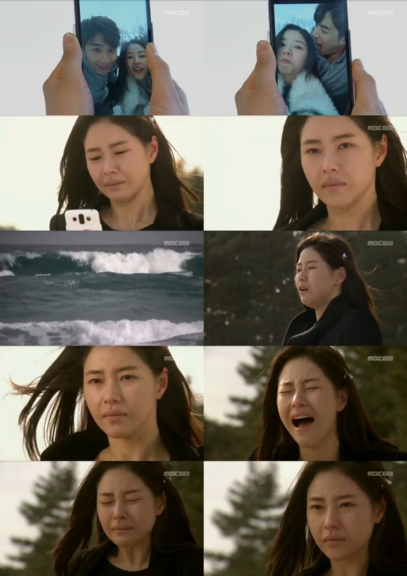 압구정 백야 박하나, 하늘에 맞짱 뜨자. 박하나가 남편을 잃은 슬픔을 연기하다가 맞짱이라는 단어가 담긴 대사로 웃음을 터뜨렸다. / 압구정 백야 방송 캡처