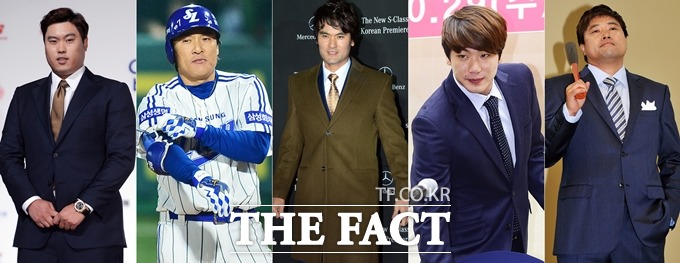 영광의 주인공! 류현진-이승엽-박찬호-김광현-양준혁(왼쪽부터)은 K리그 클래식-챌린지 감독들이 선정한 최고의 야구 선수 베스트5에 선정됐다. / 더팩트 DB