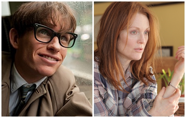 에디 레드메인과 줄리안 무어 오스카 남녀상. 에디 레드메인과 줄리안 무어가 제87회 아카데미 시상식에서 남·녀주연상을 거머쥐었다. /영화 사랑에 대한 모든 것 스틸앨리스 스틸