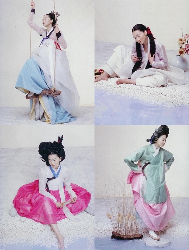 미인도를 연상케 한 장윤주의 한복 화보. / 보그