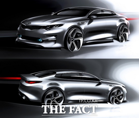 5년 만에 베일 벗은 신형 K5 중형 세단 시장 판도 바꿀까  기아자동차가 19일 주력 모델인 신형 K5의 렌더링을 세계 최초로 공개했다. / 기아자동차 제공