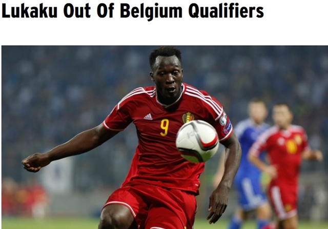 벨기에 비상! 에버턴은 23일 로멜로 루카쿠가 햄스트링 부상으로 벨기에 대표팀에 합류하지 못했다고 밝혔다. / 에버턴 홈페이지 캡처