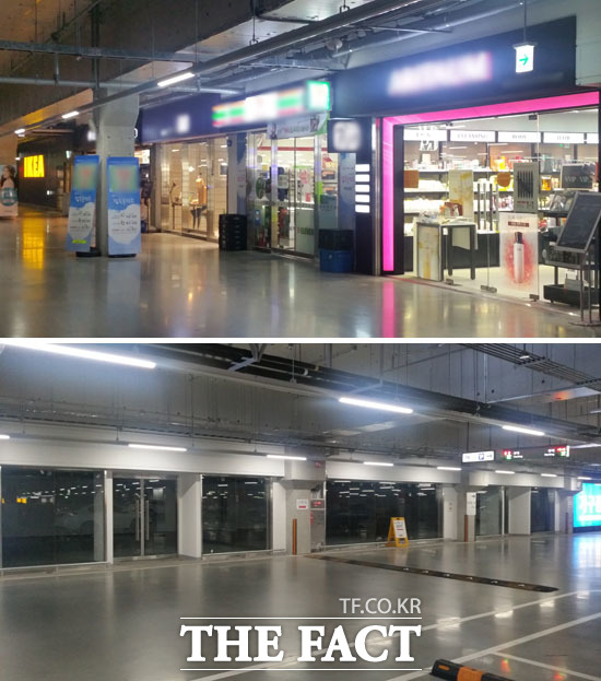 국산 가구 홍보관 자리라 했는데…광명시 가구조합이 무상 임대해 사용할 예정이었던 공간 한쪽은 상점들이 들어섰다. 상대적으로 방문객들의 눈에 띄지 않는 반대편 공간은 텅 빈 상태이다. /광명=강희정 인턴기자