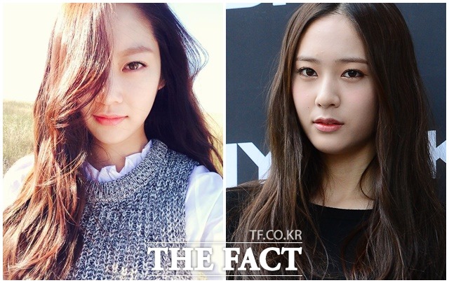 공승연-크리스탈 닮은꼴! 공승연(왼쪽)이 크리스탈과 닮은 외모로 주목받고 있다. /공승연 페이스북, 이새롬 기자