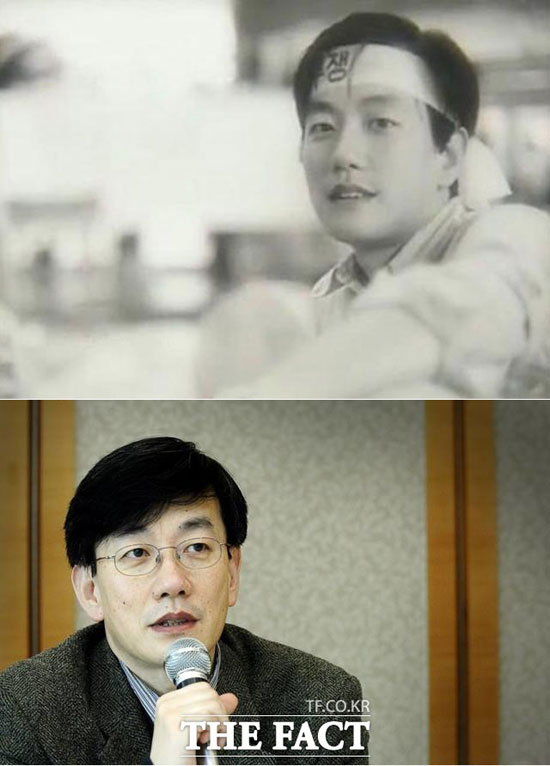 손석희 과거 사진. 손석희의 과거 사진(위)이 공개돼 눈길을 끈다. /온라인 커뮤니티, 더팩트 DB