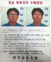 전주교도소, 귀휴 후 잠적 재소자 공개 수배