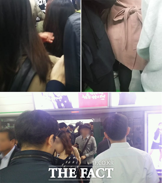 지하철 성범죄, 오해? 피해? 지하철 성범죄와 관련, 남녀는 의견 차이를 보였다. 남성들은 지하철 성범죄 건수가 몸이 밀착돼 빚은 오해로 인해 늘어났을 것이라 생각했고, 여성들은 실제로 지하철 안에서 성범죄가 많이 일어나고 있다고 주장했다. /사당역=이성락 기자