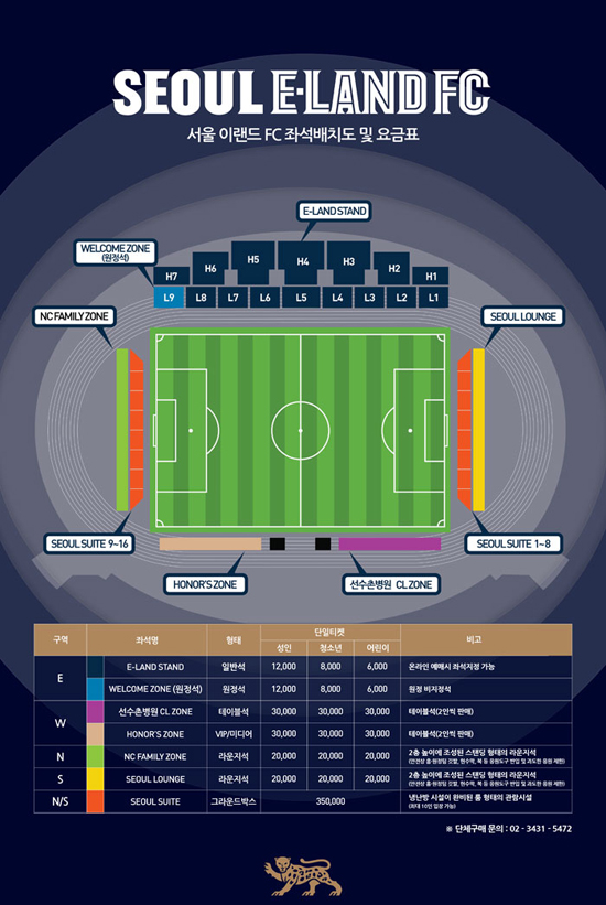 이랜드 좌석 서울 이랜드는 여러 가지 형태의 좌석을 마련해 다양한 팬의 기호에 대응하고 있다. / 서울 이랜드 제공