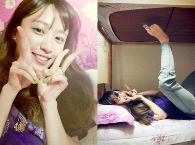 하니의 발 셀카 하니가 발을 이용한 사진 잘 찍히는 방법을 보여줬다. / EXID 공식 트위터