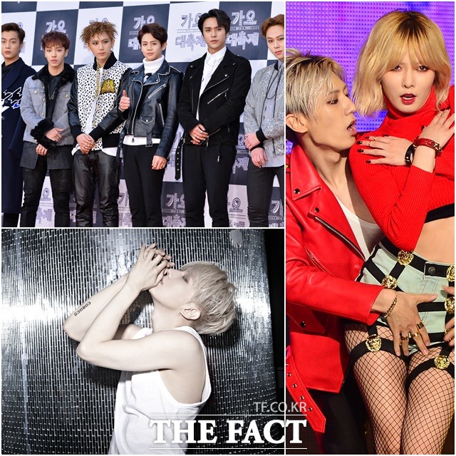 팔색조란 이런 것.  비스트 그룹 활동, 트러블메이커 유닛 활동, 솔로 활동(왼쪽 위에서 시계방향으로) 등 장현승이 다양한 매력을 펼치고 있다. /배정한 김슬기 기자, 큐브 제공