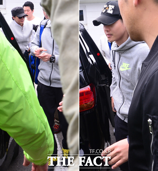 입대 앞둔 김현중과 차에서 대화 나눈 배용준 키이스트 대표.
