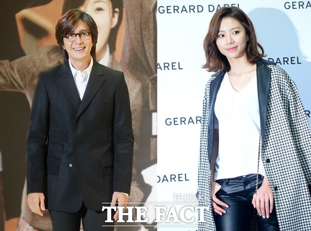 배용준 피앙세 박수진 관심. 배우 배용준(왼쪽)과 박수진의 결혼 발표에 중국 누리꾼의 관심이 쏟아졌다. /더팩트 DB