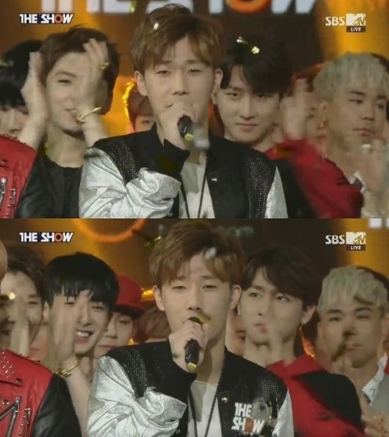 김성규 더쇼 1위. 인피니트 김성규가 더쇼 시즌4에서 정상을 차지했다. / SBS MTV 더쇼 시즌4 방송화면 캡처