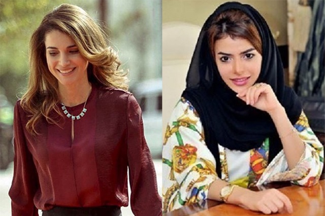 요르단 국왕과 만수르의 아내. 요르단 국왕의 아내(왼쪽)와 만수르의 아내가 빼어난 외모를 자랑해 눈길을 끌고 있다. /온라인 커뮤니티