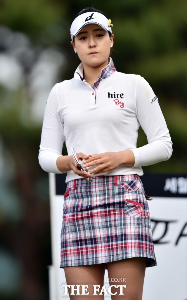 홀인원! 전인지가 24일 2015 KLPGA 투어 두산 매치플레이챔피언십 결승전 3번홀에서 홀인원을 기록했다. / 더팩트 DB