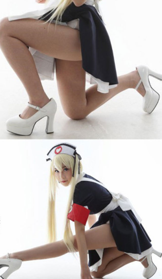 롤 인벤, 간호사녀의 도발. 간호사로 변신한 코스튬 플레이어가 롤 인벤을 뜨겁게 달구고 있다./롤 인벤 캡처