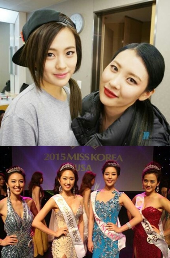 리나, 미스코리아 USA 톱3 당선. JYP엔터테인먼트 출신 연습생 리나(왼쪽 위, 오른쪽 아래)가 가수가 아닌 미스코리아로 변신해 대중을 만날 예정이다. /JYP·미스코리아 제공