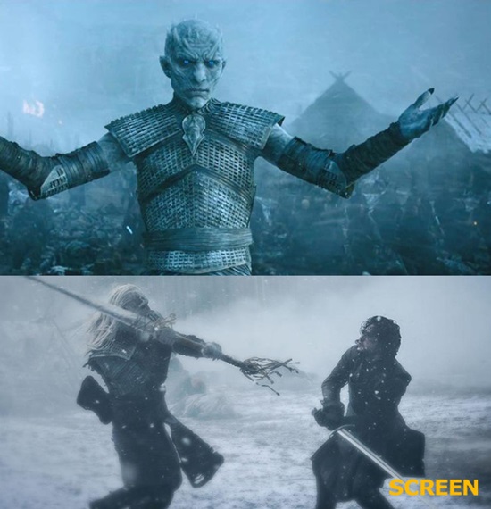 왕좌의 게임5에서 주인공들이 백귀와 전쟁을 벌인다. 이 장면을 찍기 위해 제작진은 북아일랜드의 수도 벨파스트의 한 어촌 마을을 통째로 세트로 만들었다. /스크린 제공