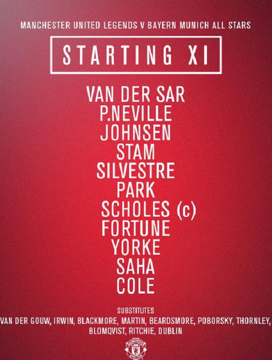 센트럴 파크! 박지성이 14일 열리는 맨유 뮌헨 레전드매치서 선발로 출격한다. / 맨체스터 유나이티드 트위터 캡처