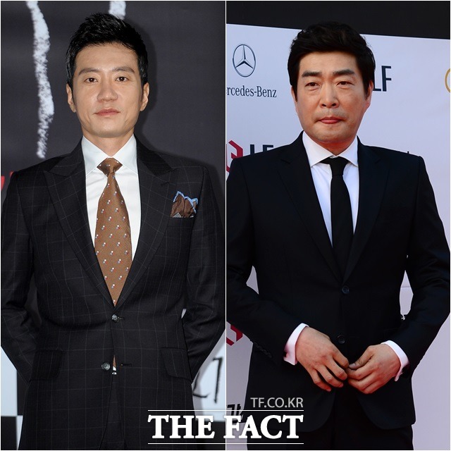 한국 영화를 빛낸 스타상 최고상. 배우 김명민(왼쪽)과 손현주가 한국 영화를 빛낸 최고의 스타상을 받았다. /더팩트DB