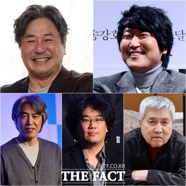 한국 영화의 발전과 새로운 도약. 배우 최민식 송강호, 임권택 봉준호 감독, 김상진 애니메이터(시계방향)가 한국 영화인 최초로 미국 영화예술과학아카데미 회원으로 위촉됐다. /더팩트DB