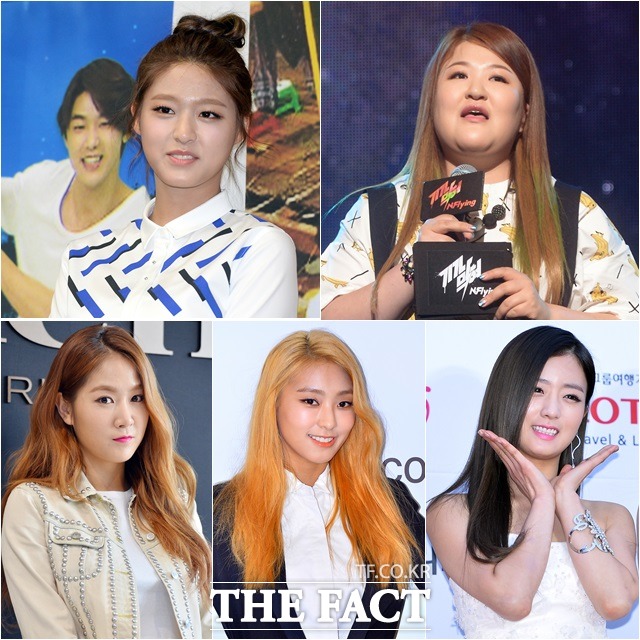 런닝맨 화려한 게스트. 걸그룹 AOA 멤버 설현 개그우먼 이국주 에이핑크 보미 씨스타 보라 소유(왼쪽 위부터 시계 방향으로)가 SBS 런닝맨에 출연한다. /더팩트DB