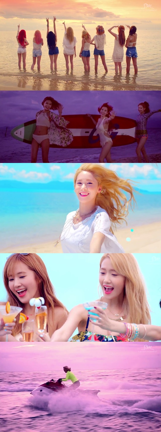 보기만 해도 시원해지는 소녀시대 신곡 파티의 뮤직비디오. 파티 뮤직비디오는 태국 코사무이에서 촬영됐다. /파티 뮤직비디오 캡처