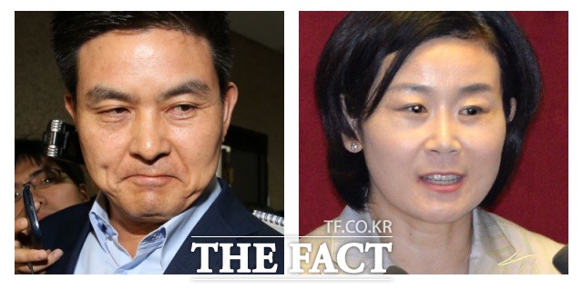 청탁 아냐···알아만 줬을 뿐 김태호(왼쪽) 새누리당 최고위원과 김희정 여성가족부 장관(새누리당 의원)은 문자메시지로 취업 자리를 알선했다는 의심을 받았다./임영무 기자