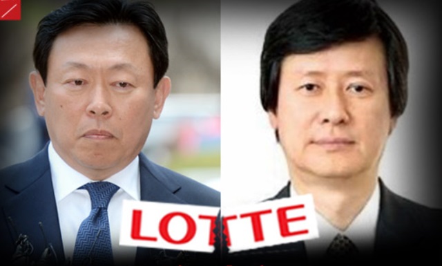 롯데家 경영권 분쟁 종결 아직 신동빈(왼쪽) 롯데그룹 회장이 20일 귀국한 가운데 재계 안팎에선 아버지 신격호 총괄회장이 보유중인 광윤사 지분이 신동주 전 일본롯데홀딩스 부회장과 어떻게 배분될 지에 따라 형제의 난이 새로운 상황을 맞을 수 있다고 본다. /더팩트DB