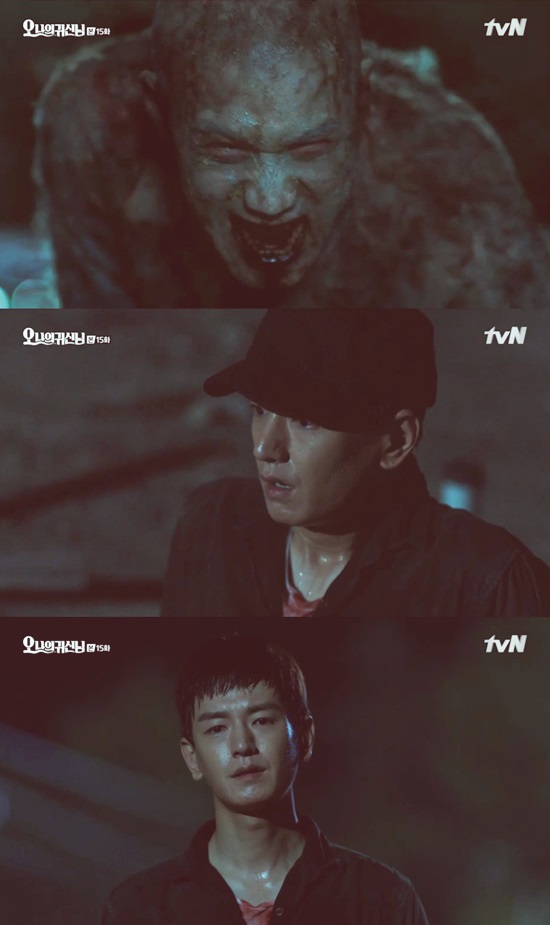 악귀와 마주한 최성재. 악귀는 끈질기게 최성재에게 달라붙었고 결국 모든 것을 자포자기한 최성재는 자살이란 극단적인 방법을 선택했다. /오 나의 귀신님방송캡처