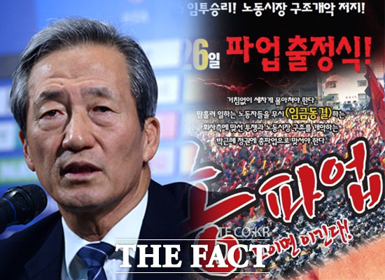 현대중공업 노조가 부분파업에 돌입하면서 최대주주인 정몽준 전 의원의 FIFA 회장 선거 판세에 어떤 영향을 미칠지 주목된다./더팩트 DB, 현대중공업 노동조합 제공