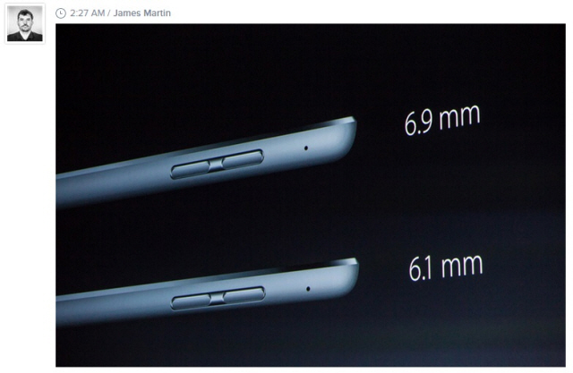 아이패드 프로는 새로운 A9X 칩을 탑재했다. 두께는 6.9mm다.