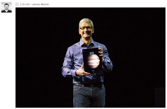 애플이 10일 오전 12.9인치 디스플레이를 탑재한 아이패드 프로를 공개했다./ 씨넷 캡처