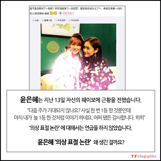 tf카드뉴스 표절 논란 윤은혜 화법 감사합니다 히히 연예 기사 더팩트