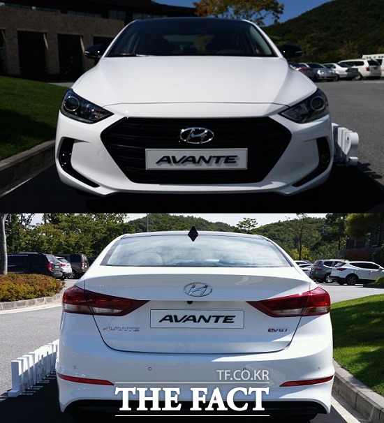 육각형 형태의 헥사고날 그릴이 널찍하게 전면부 중앙에 배치돼 역동적인 이미지를 살리고, 그 양 옆으로 괄호 모양을 연상하게 하는 안개등이 균형을 잡아주며 안정감을 강조해 잘 달릴 것 같은 스포츠 세단의 날렵한 느낌을 전달한다.