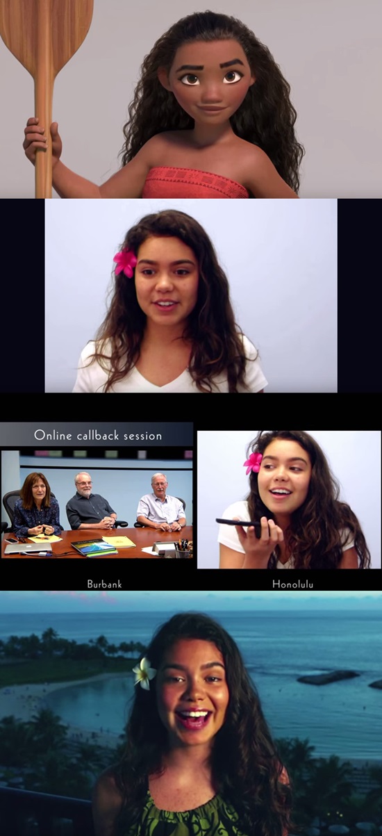 2016년 개봉을 앞둔 디즈니 신작 애니메이션 모아나. 디즈니 애니메이션 모아나의 주인공 모아나 역의 목소리 연기를 하와이 원주민 소녀 아울라 크라발호가 연기한다. /디즈니 유튜브 영상캡처