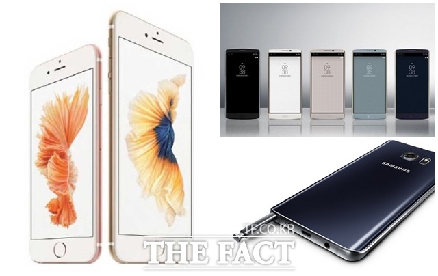 애플이 아이폰6S 시리즈를 오는 23일부터 시판함에 따라 삼성전자 갤럭시노트5, LG전자 LG V10 등과 경쟁을 펼치게 됐다./ 더팩트DB