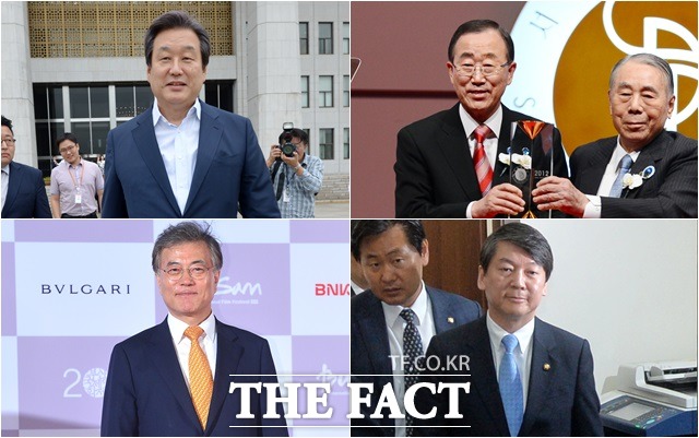 김무성·반기문·안철수·문재인(왼쪽 위부터 시계방향) 역술인들은 잠룡으로 거론되는 이들은 기본적으로 탁월한 관상과 팔자를 타고났다면서도 세부적 내용에 대해선 제각각 다른 해석을 내놨다./더팩트DB