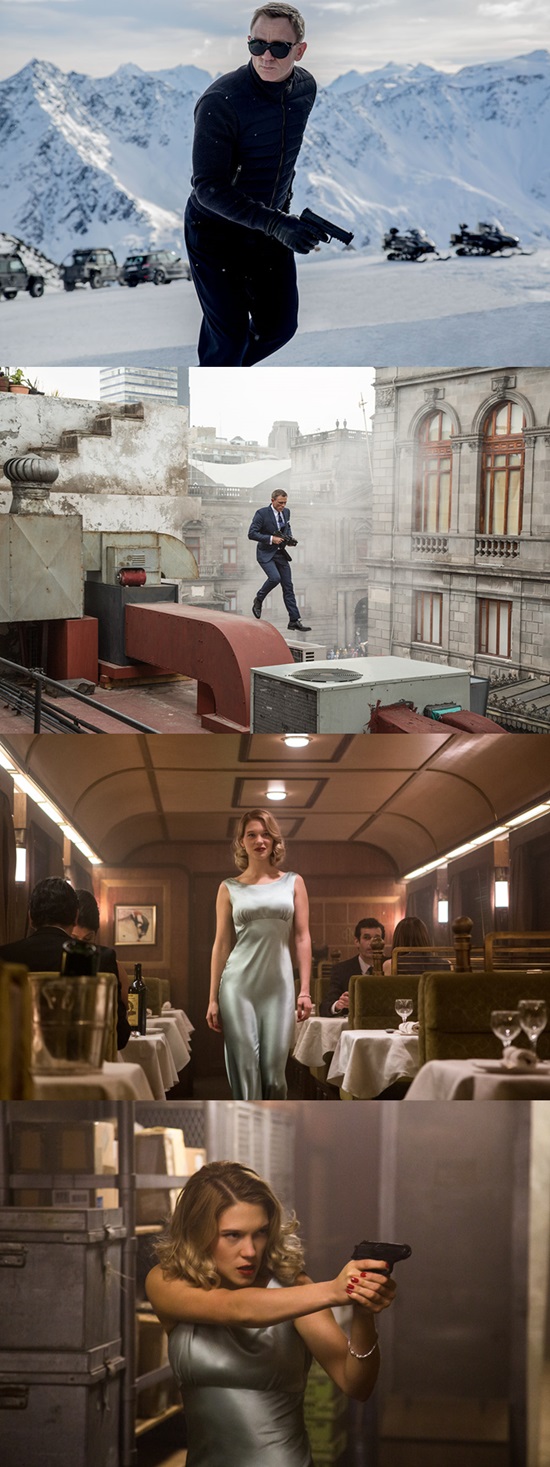 빼어난 액션연기를 보여줬다는 평가를 받는 다니엘 크레이그 주연의 007 스펙터 메인포스터와 함께 공개된 영화의 스틸. /UPI코리아 제공