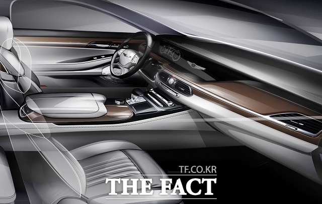 현대자동차는 이날 EQ900의 내장 렌더링 이미지를 최초로 공개했다.