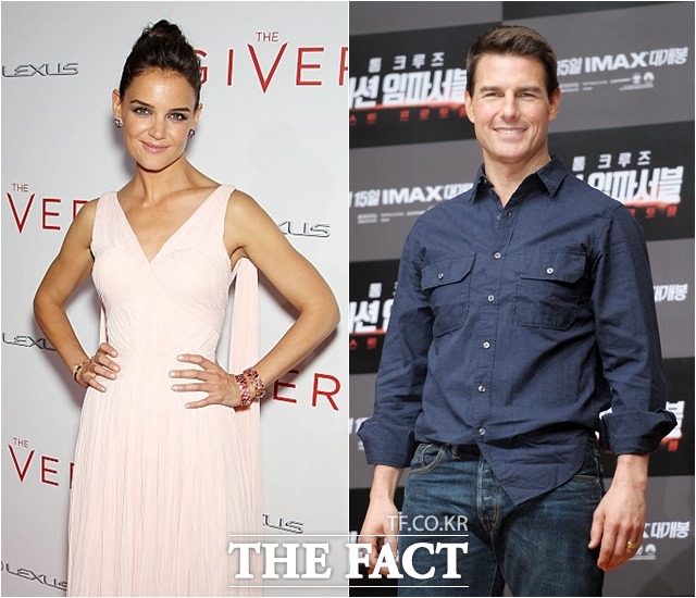 지난 2012년 이혼한 케이티 홈즈(왼쪽)와 톰 크루즈. 홈즈는 최근 한 잡지사와 인터뷰에서 크루즈와 인터뷰를 후회하지 않는다고 말했다. /영화 더 기버: 기억전달자 스틸, 더팩트DB