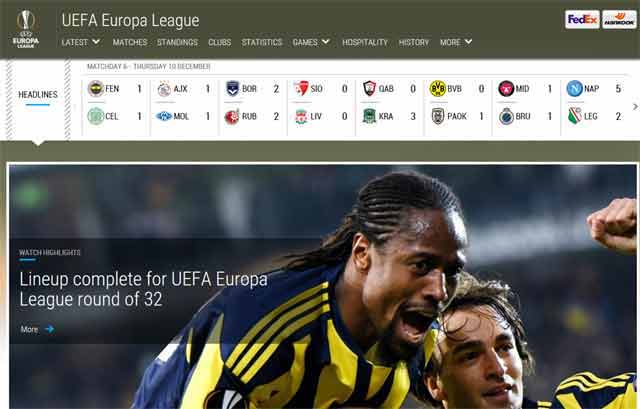 유로파리그 32강 결정! 1일 조별리그 6차전이 모두 종료되면서 유로파리그 32강 진출 팀이 모두 가려졌다. 페네르바체 선수들이 32강행에 성공한 두 기뻐하고 있다. /사진=유럽축구연맹 홈페이지 캡처