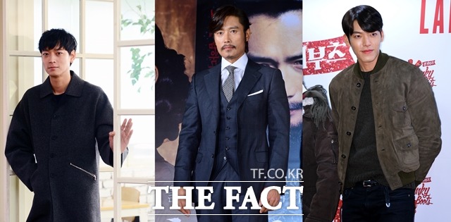 영화 마스터 출연을 확정한 강동원(왼쪽)·이병헌(가운데)·김우빈. 마스터는 화려한 라인업으로 기대를 모으고 있다. /이새롬 기자·남윤호 기자·더팩트 DB