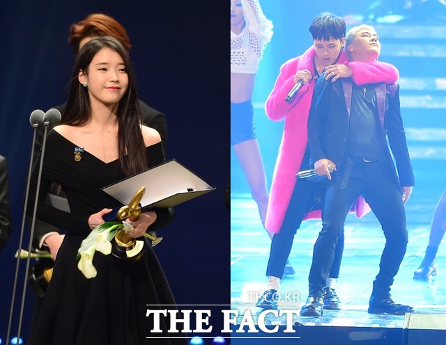 한국갤럽이 선정한 올해를 빛낸 가수 아이유(왼쪽)와 빅뱅. 설문조사 기관 한국갤럽은 올해를 빛낸 가수로 아이유와 빅뱅을 선정했다고 17일 밝혔다. /이새롬·배정한 기자