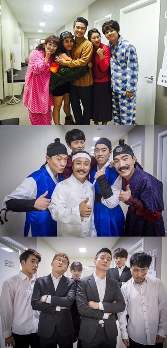 20일 방송된 개그콘서트에 특별 출연한 레전드들. 레전드들은 능청스러운 코믹 연기로 프로그램에 활력을 줬다. /KBS2 개그콘서트 페이스북