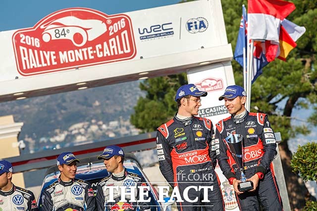 현대자동차 월드랠리팀이 1차 WRC 몬테카를로 랠리에서 종합 3위에 올랐다. /현대자동차 제공