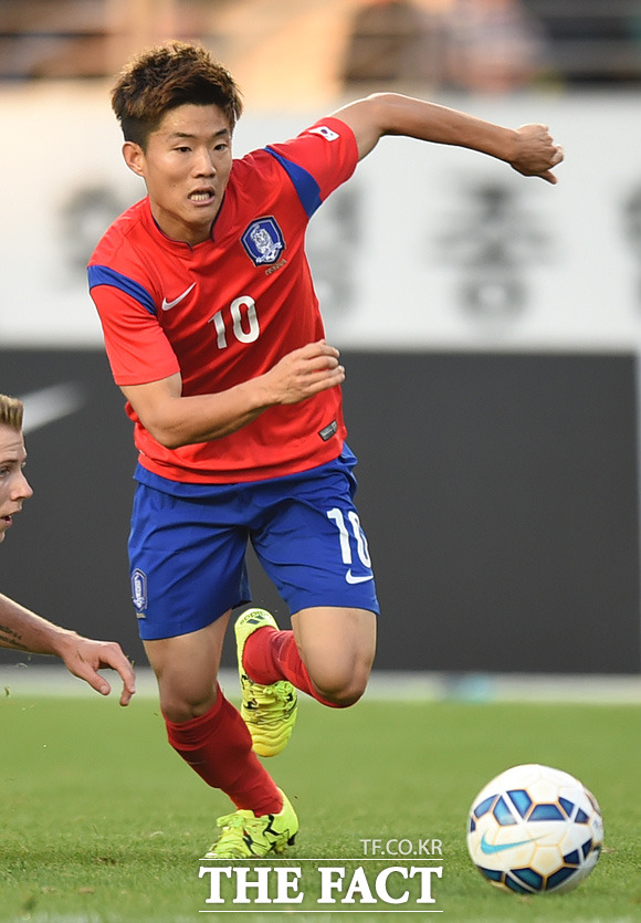 한국 1-0 일본 한국이 30일 일본과 2016 AFC U-23 챔피언십 결승에서 1-0으로 앞서 있다. / 최용민 기자