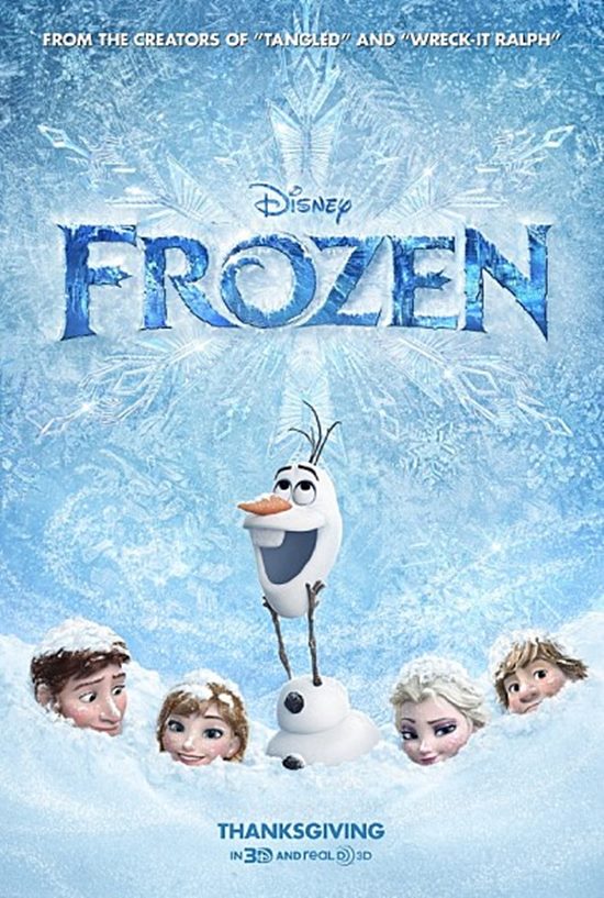 천만 관객을 동원한 디즈니 애니메이션 겨울왕국 8일 오후 10시에 OCN 채널에선 어린이들을 위한 애니메이션 겨울왕국이 방영된다. /영화 포스터