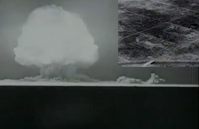 1945년 8월 6일 일본 히로시마 원자폭탄 투하 당시. /한국정책방송 방송 화면 갈무리